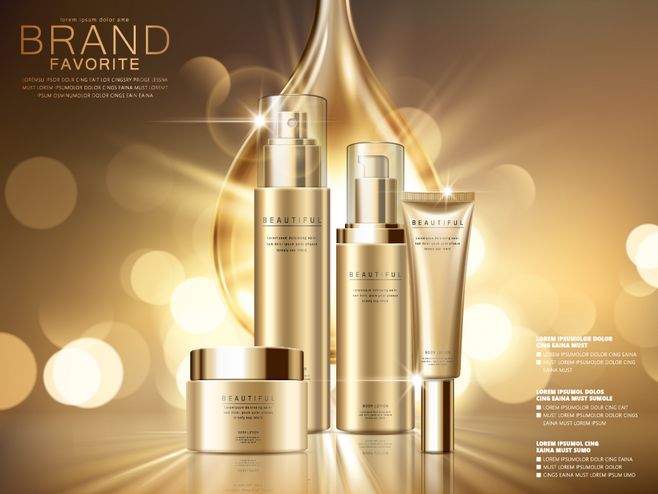 金色华彩 海外高端化妆品护肤品的奢华海报艺术